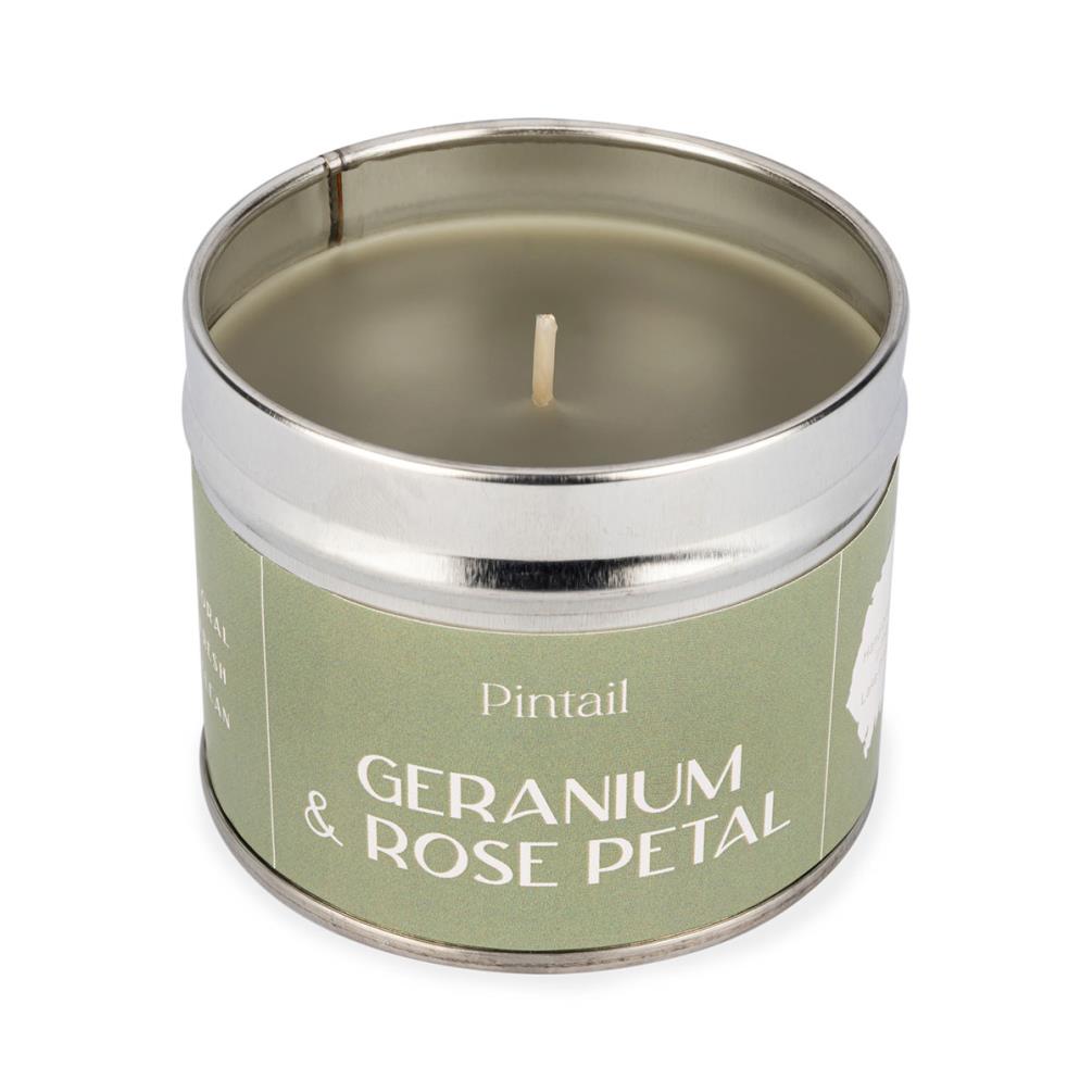 Pintail Candles Geranium & Rose Petal Tin Candle Extra Image 2